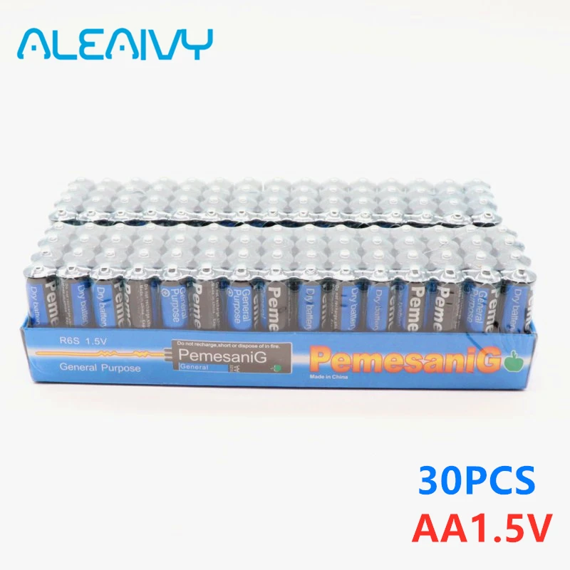 

30 шт., одноразовые щелочные сухие батарейки AA, 1,5 в