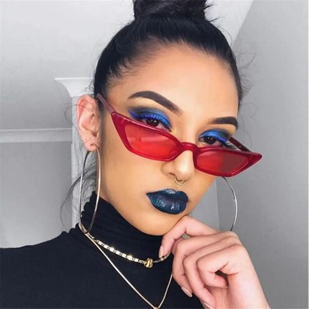 

Fashion Small Frame Glasses UV400 Sun Shades Women Vintage Cat Eye Sunglasses Street Eyewear Luxury Trending Sunglasses