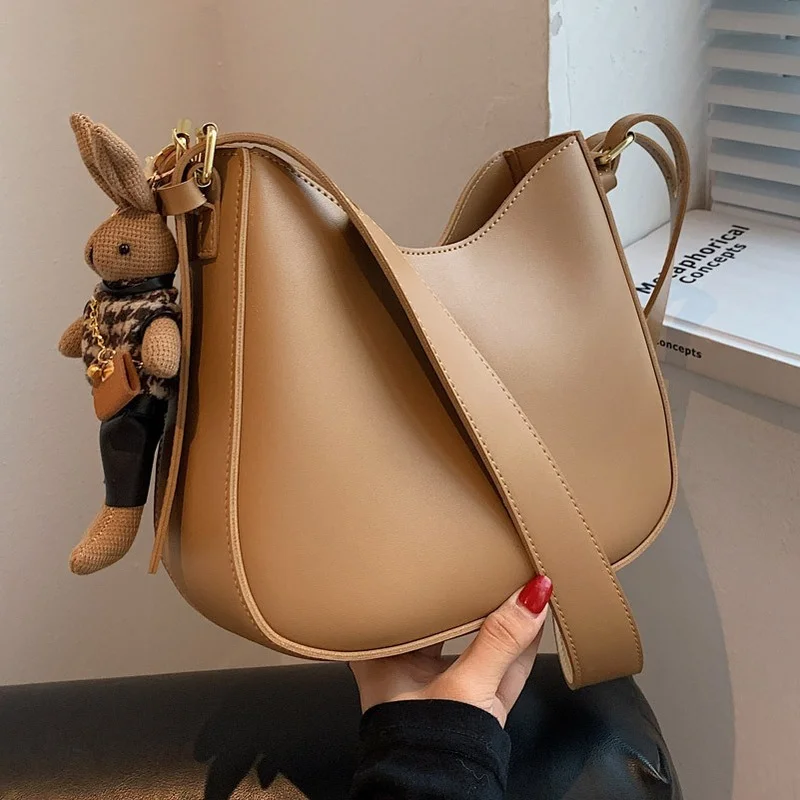 

Retro PU Leather Underarm Large Capacity Handbag and Purses for Women 2022 sac a main femme Fashion Trends Brand Shoulder Bag