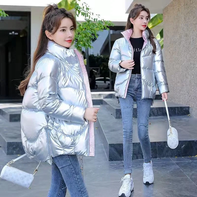 Women Jacket Spring 2022 Female Winter Down Coat Leather Quilted Parkas Mid-long Puffer Bomber Ropa Mujer Toppies Outerwear