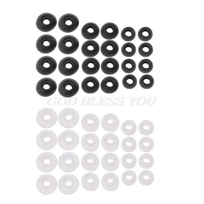 

12 Pairs(S/M/L) Soft Black Silicone Replacement Eartips Earbuds Cushions Ear pads Covers For Earphone Headphone Drop Shipping