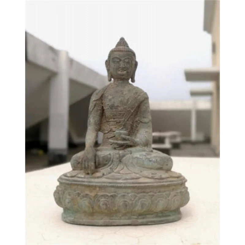 

Tibetan Buddhism Shakyamuni Sit Buddha Bronze antique old Statue Padmapani