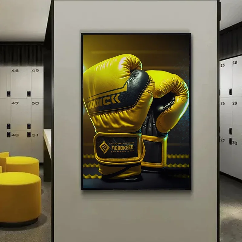 Винтажные боксерские перчатки холст картина скандинавский стиль тренажерный