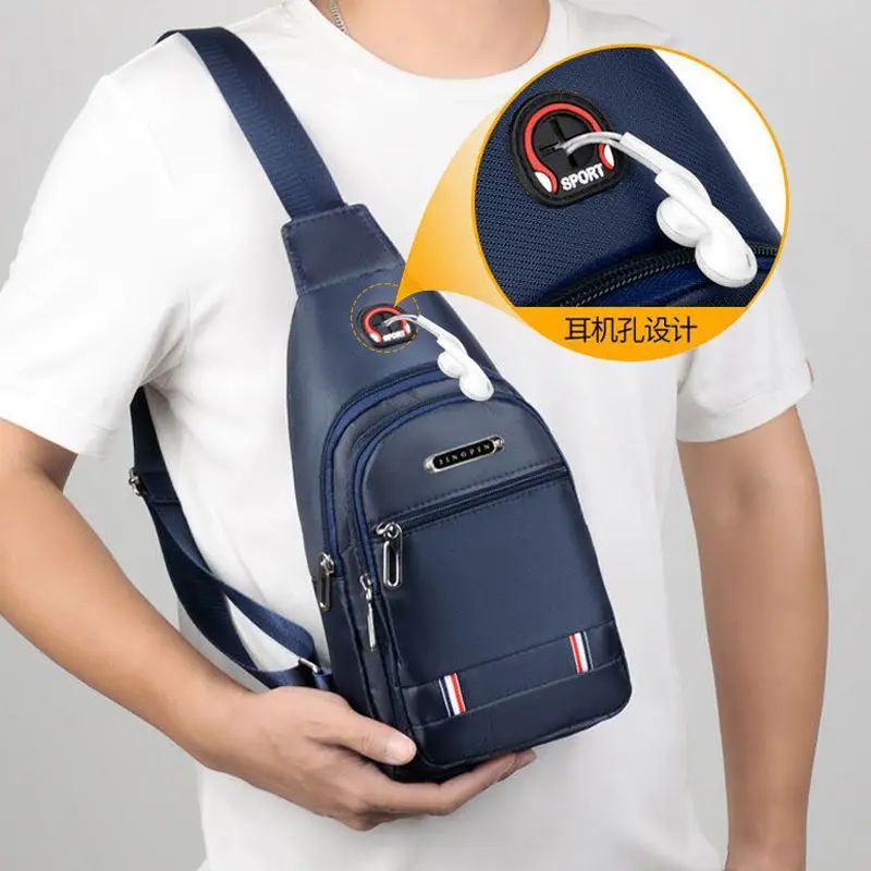 Men's Chest Bag Crossbody Bag Leisure Canvas Travel Bag Multifunctional Waterproof Handbag Outdoor Crossbody Bag