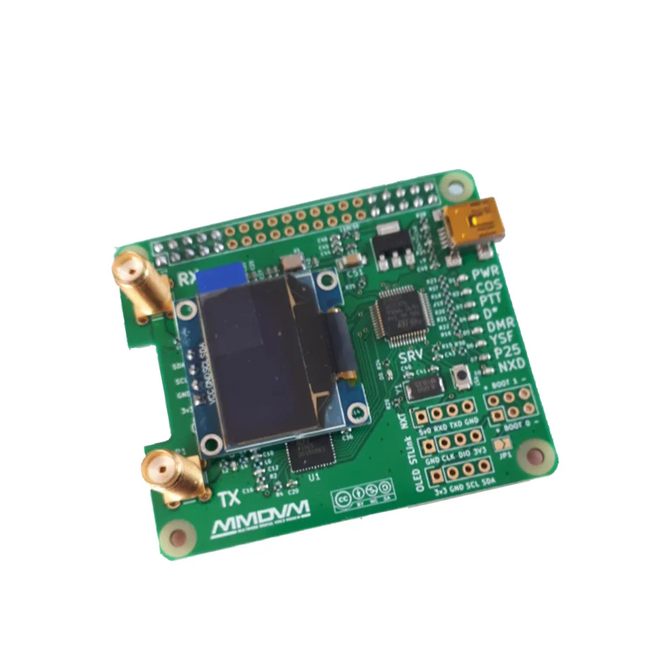 NEW V1.3 MMDVM_HS_Dual_Hat MMDVM Duplex RX TX UHF VHF Hotspot board + Antenna + OLED Support P25 DMR YSF NXDN For Raspberry pi