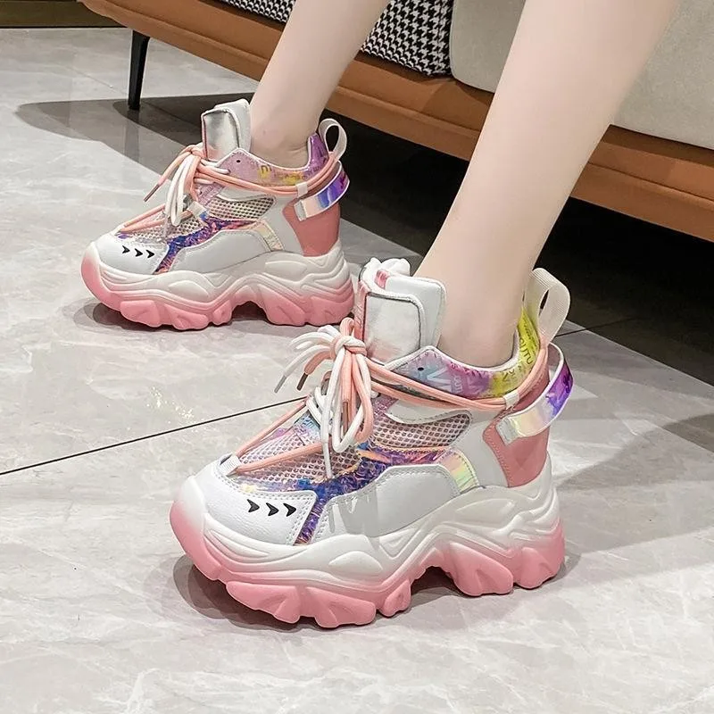 

Autumn Sneakers Women 2022 New Platform Vulcanize Shoes Woman Casual Breathable Mesh Shoes Fashion Lace Up Sports Shoes Women