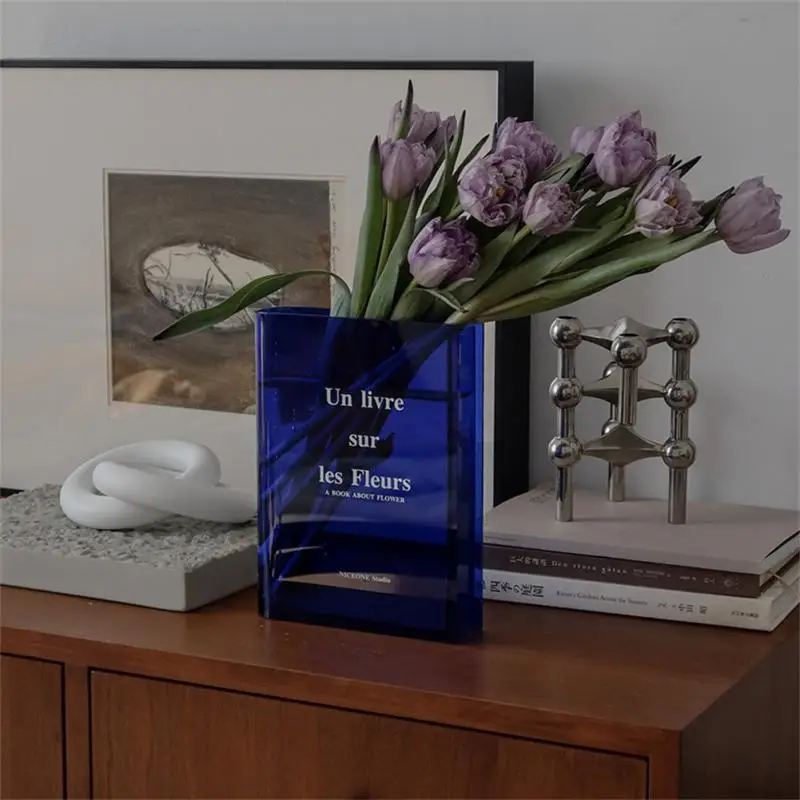 

For Flower Arrangements Clear Bookflower Vase Cute Bookshelf Decoration Acrylic Book Vase Multi-functional Container