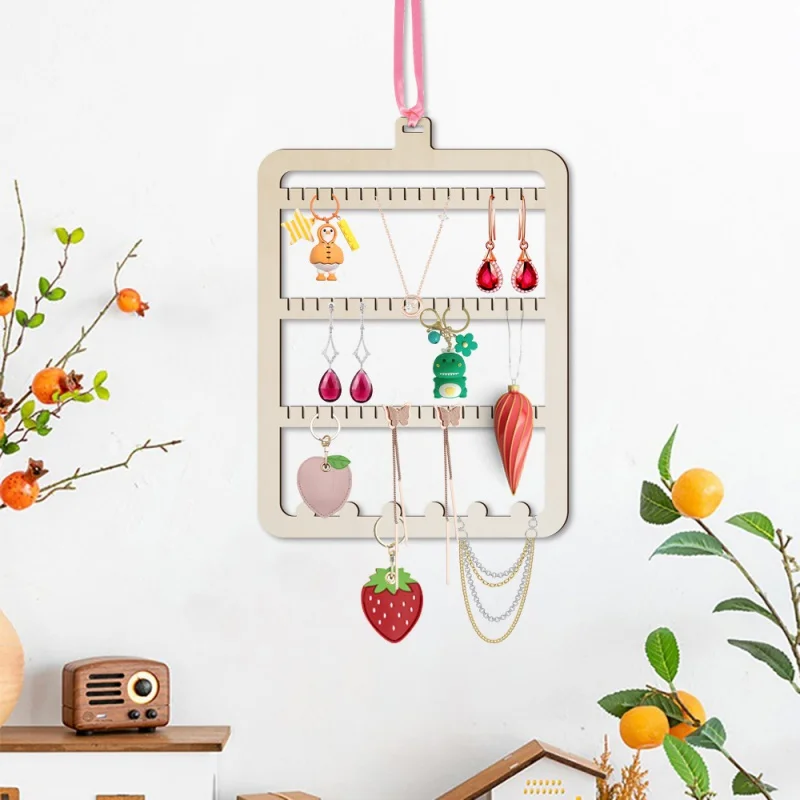

[Wall Ornament] Mz047 Cross-Border Three-Dimensional Wooden Rectangular Jewelly Watch Display Frame Stud Earrings Storage Decora