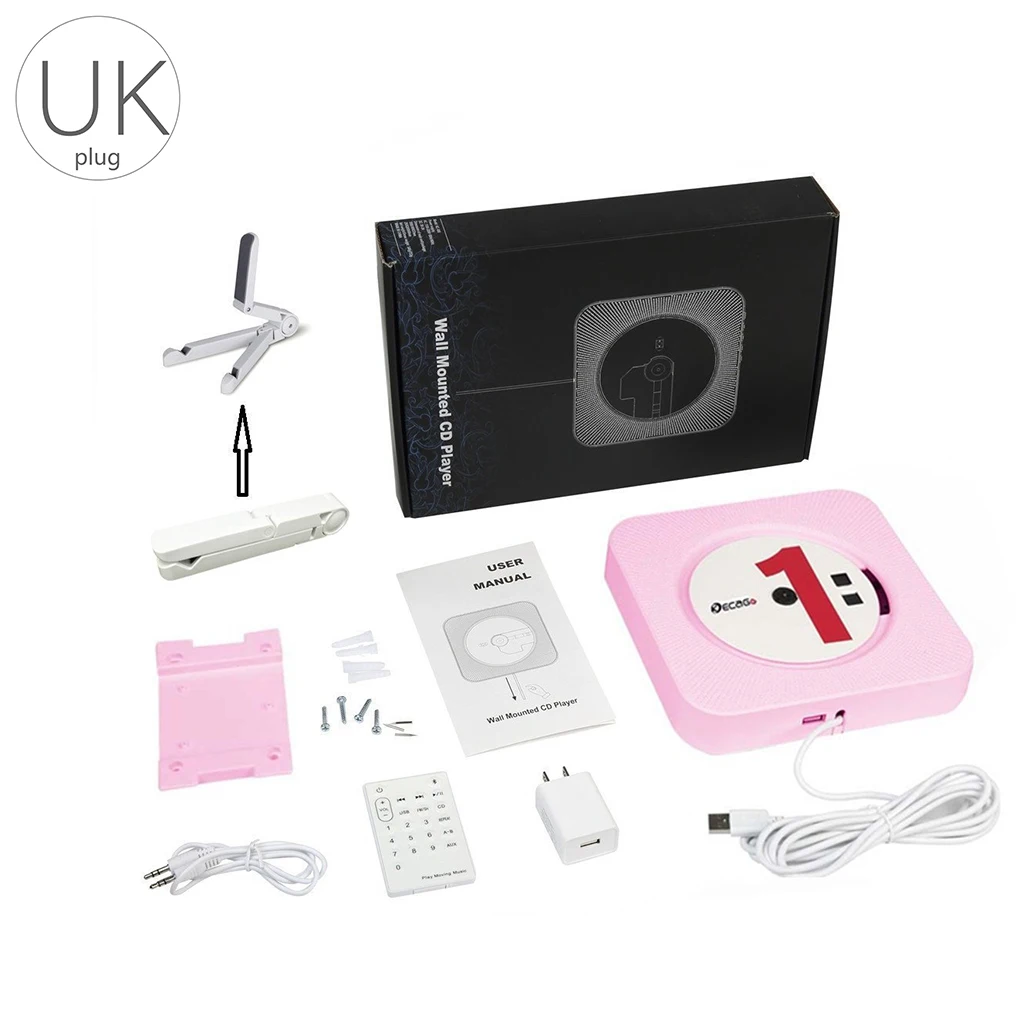 

Wall Mounted Bluetooth CD Player Pull Switch Stereo Remote Control CD MP3 Music Player