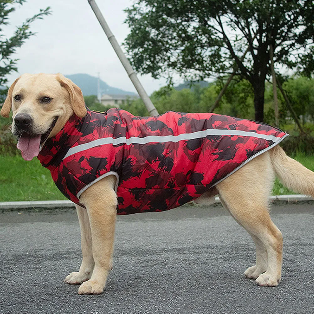 

Куртка для собак больших пород, водонепроницаемая Светоотражающая теплая зимняя одежда для крупных собак, лабрадоров, Комбинезоны для чиху...