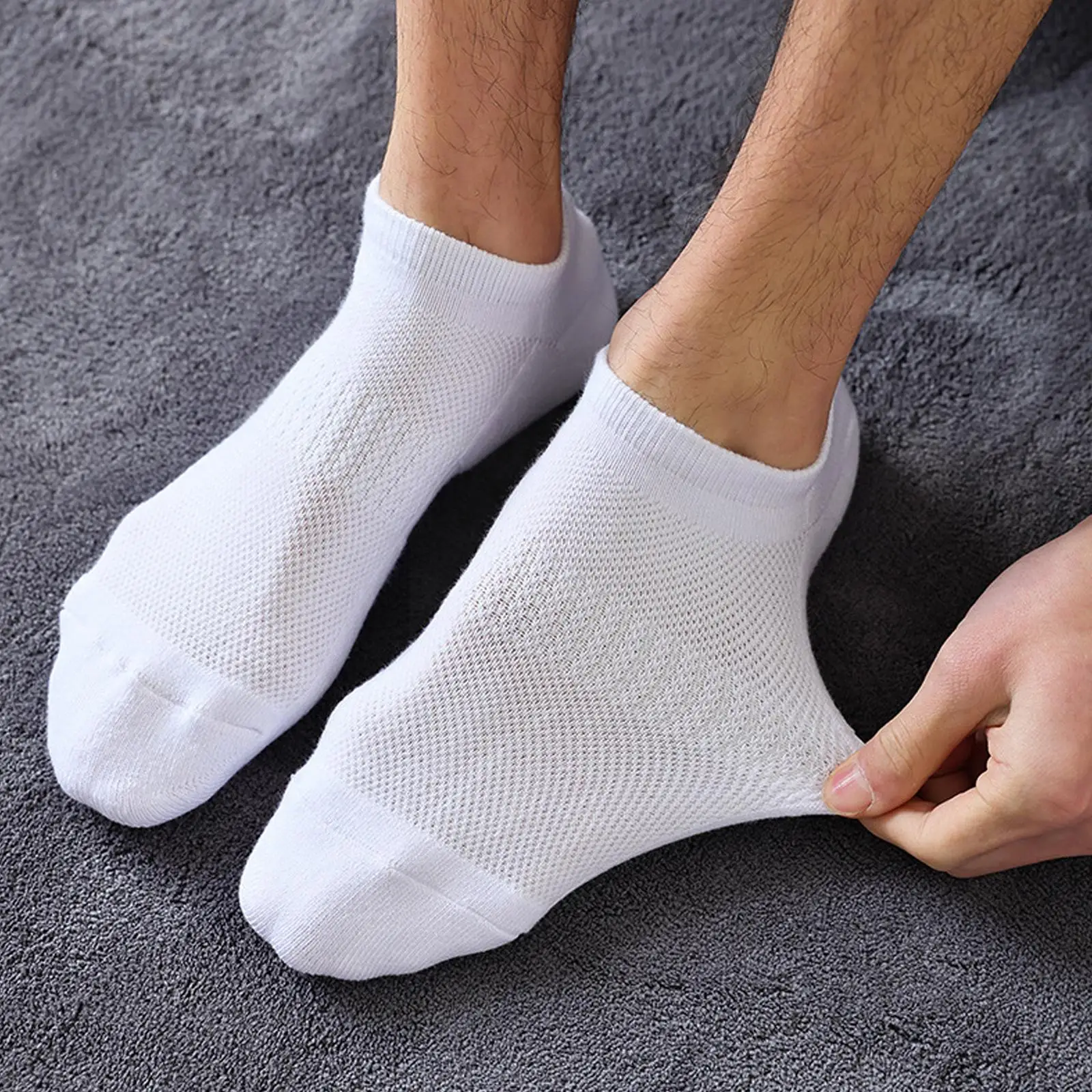 

5pairs Plain White Cycling Basketball Socks Men Ankle Casual Socks Socks Athletic Cotton Sports Summer Thin Breathable Sock