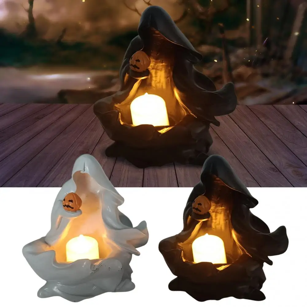 

Беспламенная статуя из смолы в виде свечи на Хэллоуин