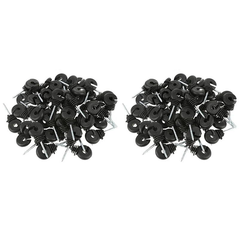 

200Pcs Electric Fence Offset Ring Insulator Fencing Screw In Posts Wire Safe Agricultural Garden Supplies Accessories