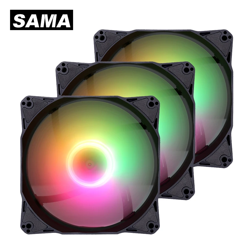 

SAMA 1-8 шт. ПК игровой шкаф AURA Fan 120 мм RGB 1200 об/мин чехол для ПК охлаждающий вентилятор силиконовый чехол для компьютера Охлаждающий радиатор дл...