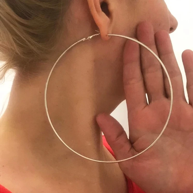 

Exaggerated 10cm oversized Hoop Earrings basketball Brinks smooth Large Round Earrings suitable for female punk jewelry alberen