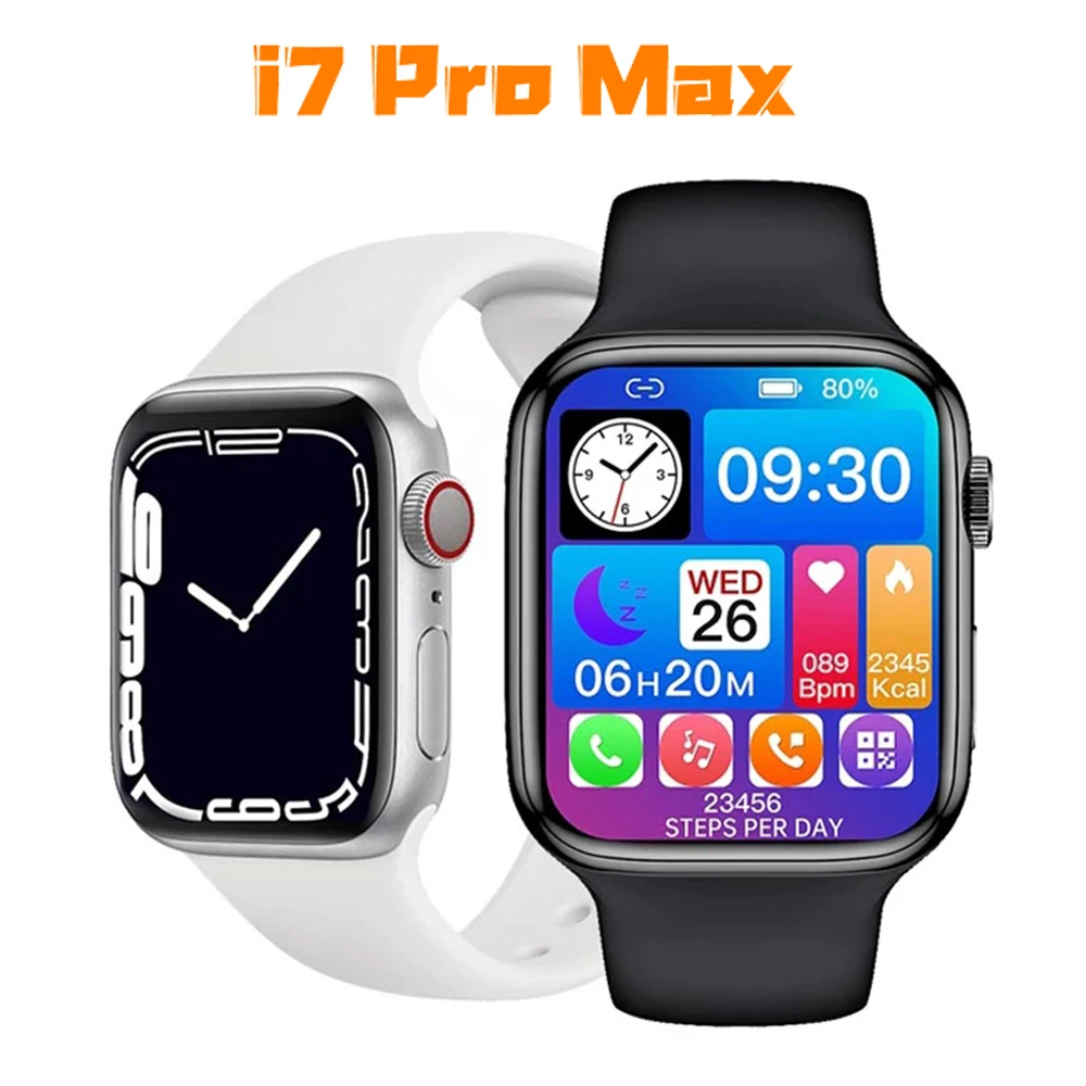 

Смарт-часы i7 Pro Max для мужчин и женщин, Смарт-часы серии 7 с пульсометром, тонометром, фитнес-трекером, мужские наручные часы