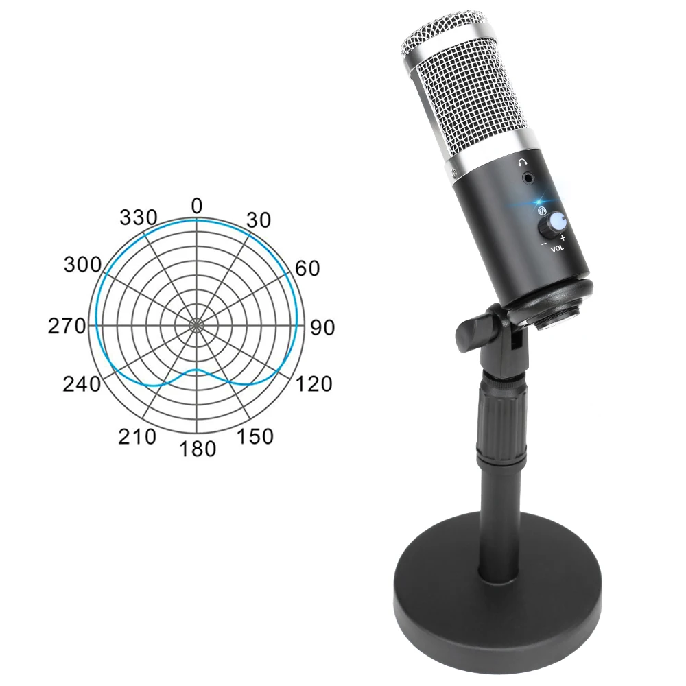

Профессиональный конденсаторный USB-микрофон для записи, микрофон для ПК, игр и прямых трансляций в студии, подкастинга