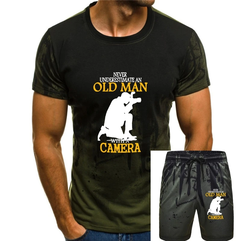 

Cool Graphic Tees Short Sleeve Short Sleeve Never Underestimate An Old Man With A Camera Crew Neck T Shirts Men
