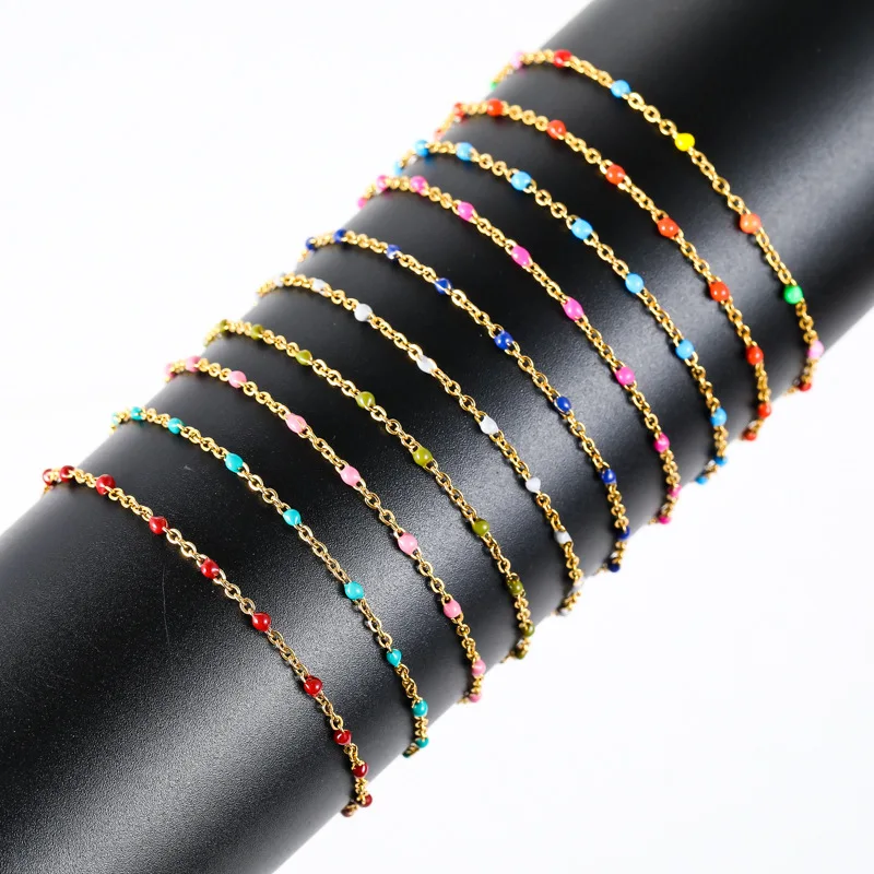 

ASON 2Pcs Stainless Steel Necklace And Bracelet Chains Collar Foot Waist Chains For Women Jewelry Accessories Clavicle Making