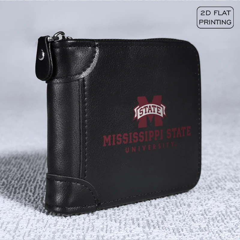 Фото Mississippi State Bulldogs Premium PU Zip Around Wallet Multi Functional Compact Design Durable Lightweight Everyday Use №3