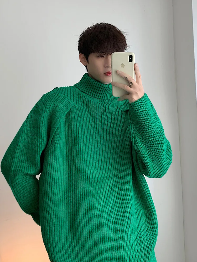 [oimg] Осенне-зимний мужской свитер с высоким воротником и силуэтом меньшинства