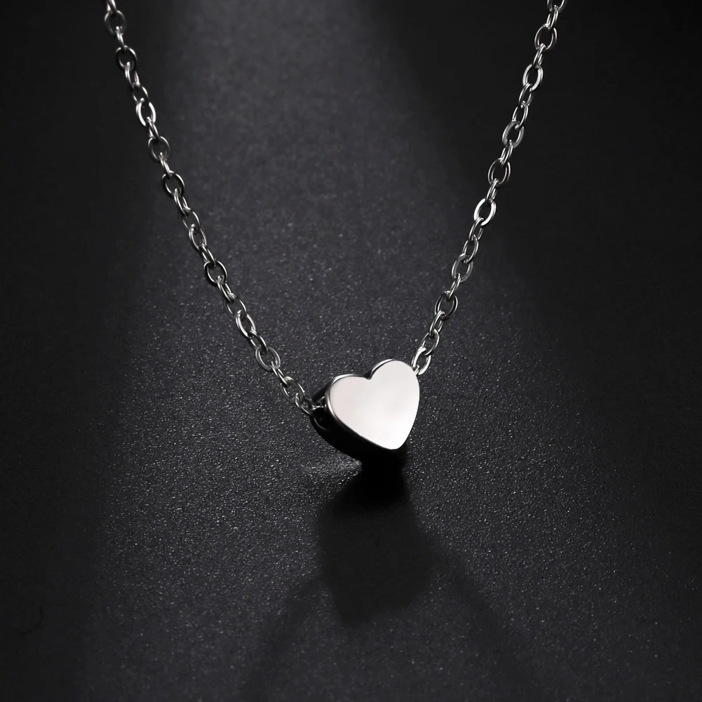 

Jeshayuan Love Heart Pendant Necklace Jewelry Girlfriend Valentine's Day Gifts Minimalism Stainless Steel Necklace For Women