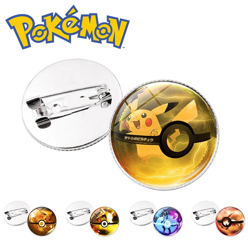 

Pokemon Gemstone Brooches Pikachu Eevee Cartoon Anime Figures Silver Color Badges Pin Lapel Accessories Men Women Children Toys