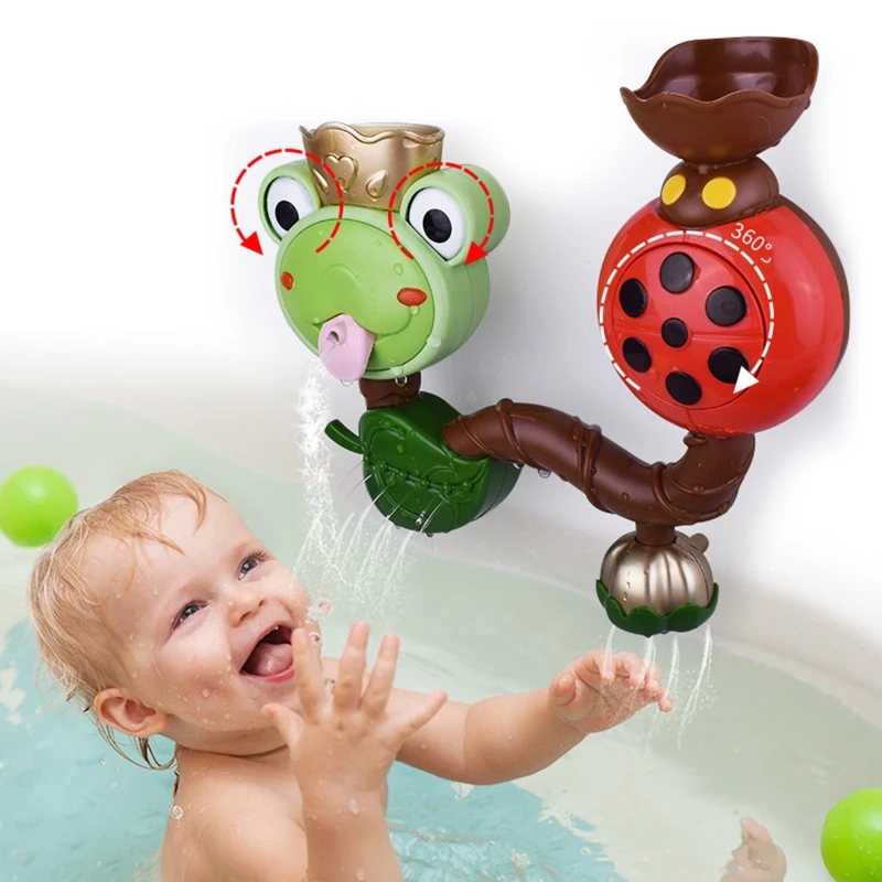 

Kids Bathtub Waterfall Toy Frog Bath Toys Indoor Shower Wall Accessories Gift