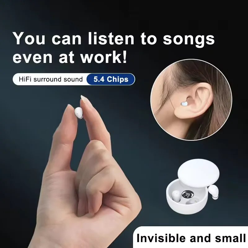 Фото SK26 раздвижные Bluetooth-наушники TWS ультра маленькие мини-наушники для сна с качеством звука с низкими басами №2