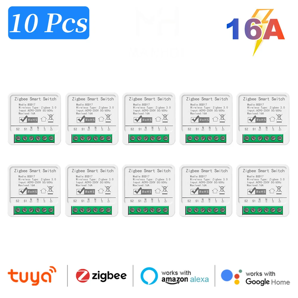 

Zigbee2MQTT умный выключатель 16A белый