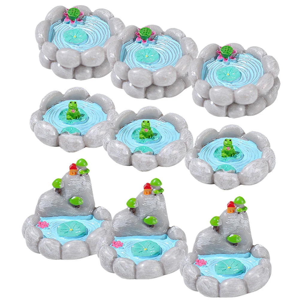 

Cake Mini-landscape Ornament Home Crafts Miniature Resin Pond Tiny Adorable Decor