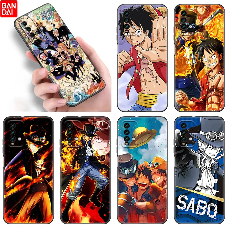 

Anime One Piece Luffy SABO Case For Xiaomi Redmi Note 11 11S 11T 11E 10 10T 10S 9S 8T 9 8 7 Pro 5G Black Soft Cover