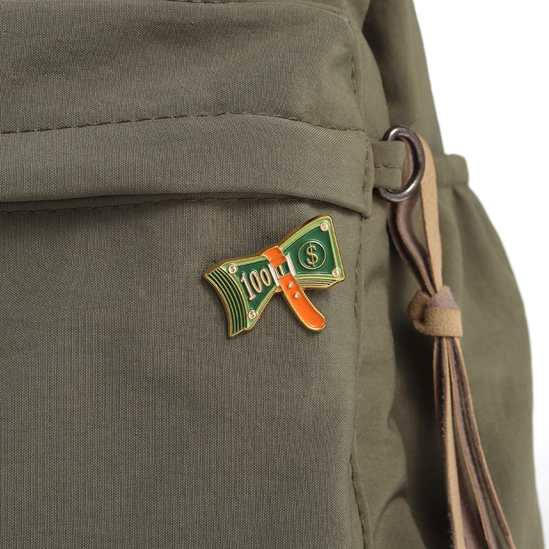 Эмалированные булавки для купюр в долларах США забавные денег крыльев броши