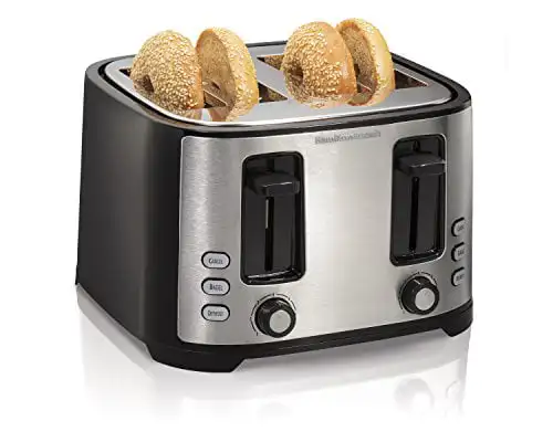 

4 Extra Wide Slot Toaster with Defrost and Bagel Functions, Shade Selector, Toast Boost, Auto-Shutoff and Cancel Button, Black