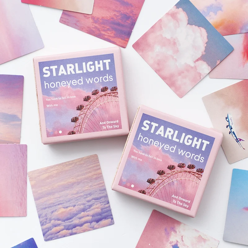 

46Pcs/Box Pink Scenery Cloud Pattern Scrapbooking Bullet Bujo Journal Decorative Diary Sticky Notes Laptop Stationery Stickers