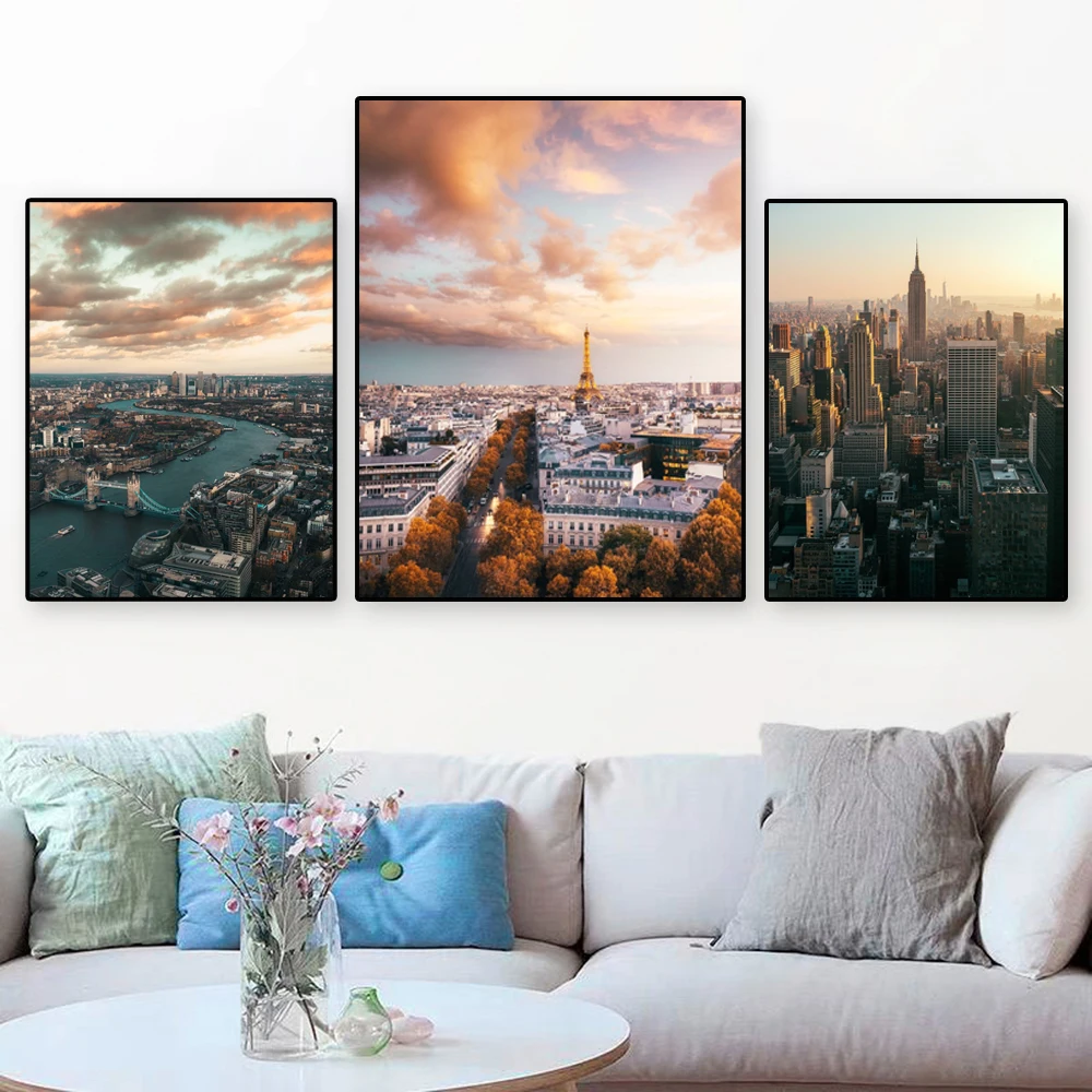 

Современный пейзаж Художественная Картина на холсте мир Lconic города печать постер офис Нью-Йорк Лондон Настенная картина Декор для гостиной