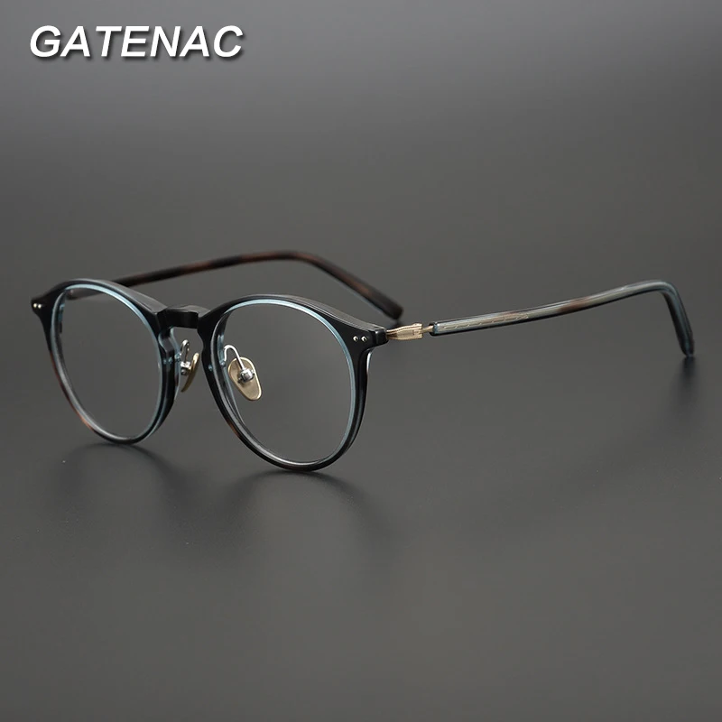 

Vintage Acetate Glasses Frame Men Round Retro Prescription Myopia Optical Eyeglasses Women Luxury Brand Korean Female Eyewear