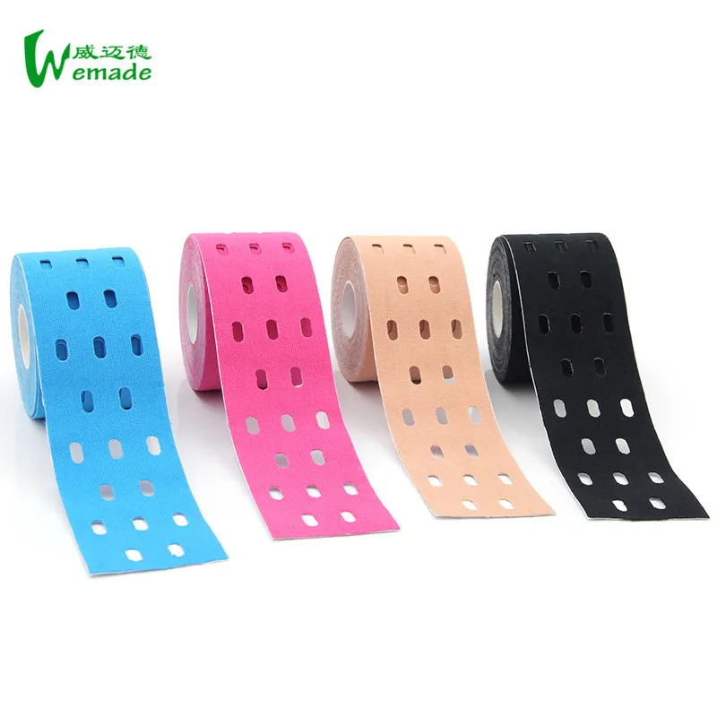

5cm*5m Perforated Breathable Muscles Patch Colorful Tape Athlete Care Elastic Sports Wrap Tape Finger Ankle Shoulder First Aid