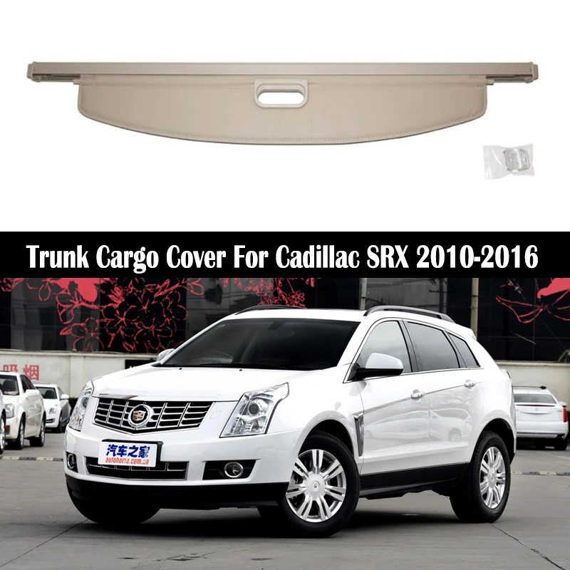 Trunk Cargo Cover For Cadillac SRX 2010-2016 Security Shield Rear Luggage Curtain Retractable Privacy Car Accessories