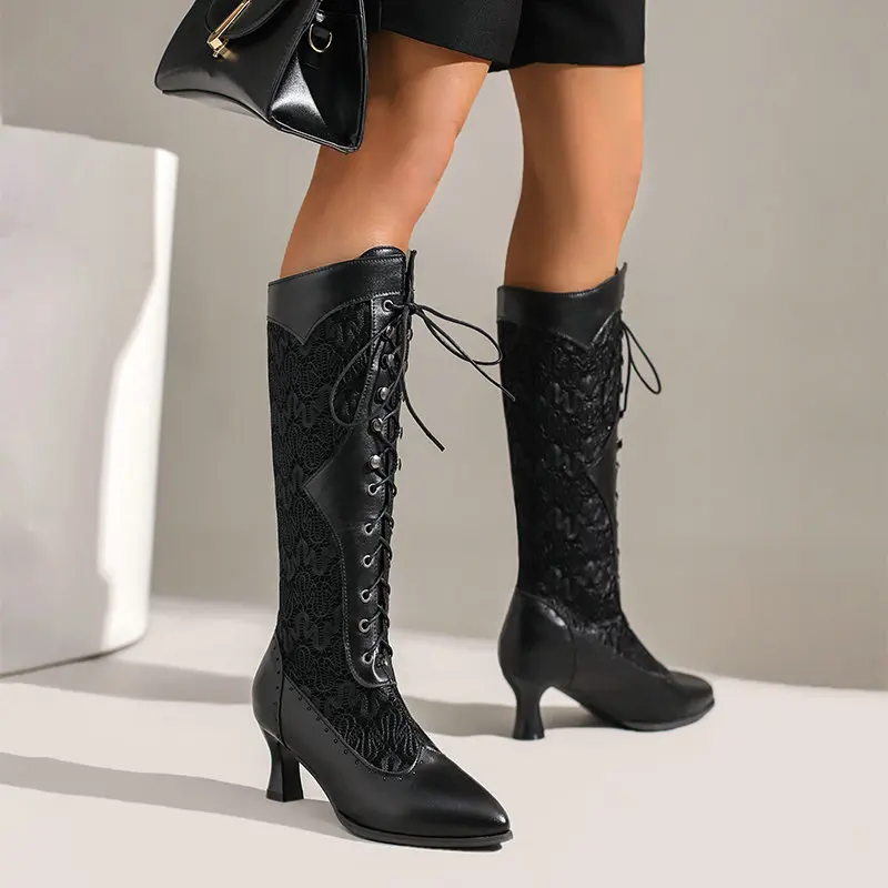 Женские винтажные викторианские ботинки на шнуровке длинные женские костюмы