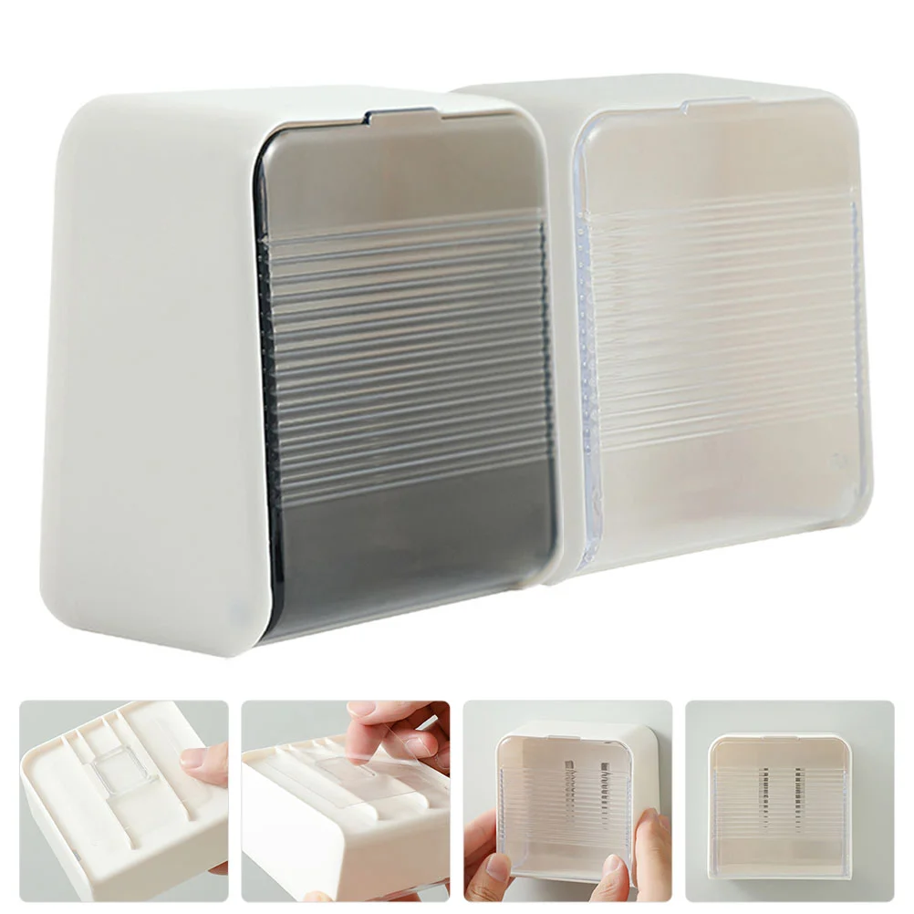 

Cotton Box Holder Makeup Storage Dispenser Wall Organizer Pads Swab Mounted Qtip Containers Pad Bathroomball Q Container Tip