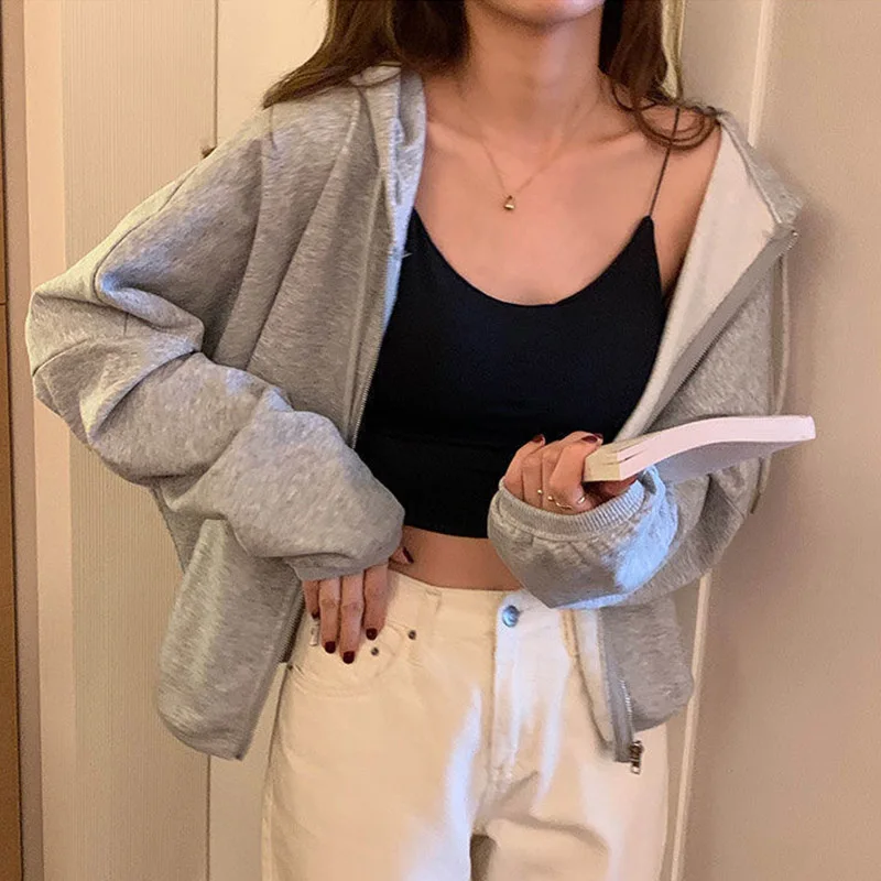 Сексуальный однотонный укороченный топ спортивный на бретелях-спагетти женский