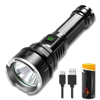 super powerful led flashlight type c usb rechargeable flashlight power display aluminum alloy outdoor waterproof flashlight