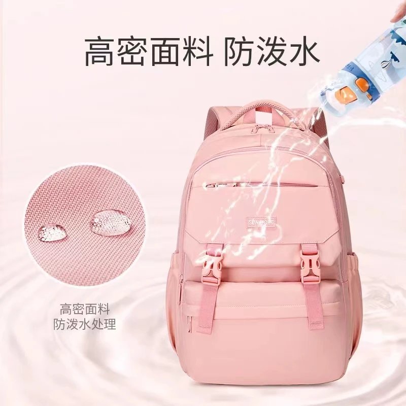Sun Eight Leisure School Bag For Girls Primary 3-6 Middle Student Shoulder Orthopedic Fashion Backpack Large Capacity Mochila