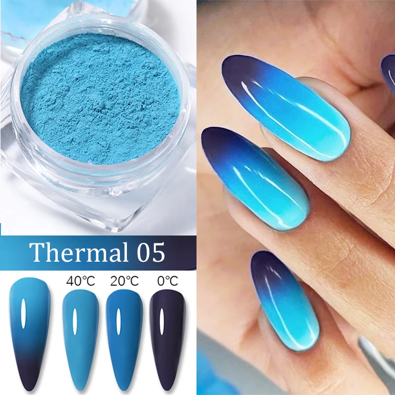 

1Box Thermal Nail Powder 3-layers Color Changing Effect Nail Art Colorful Chrome Pigment Dust UV Gel Polish Manicure Decoration
