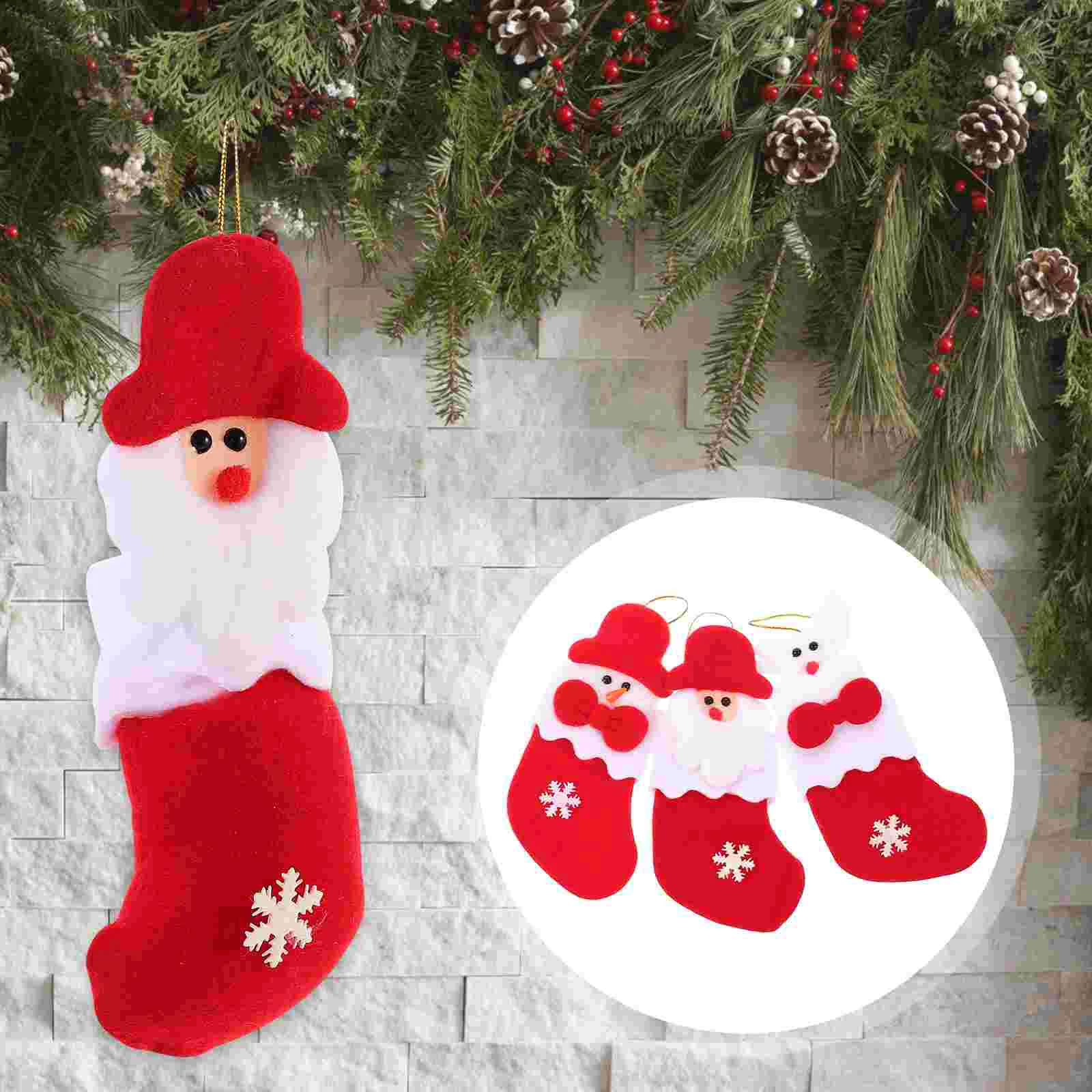

3pcs and Forks Tableware Holder Xmas Christmas Socks Cutlery Bags