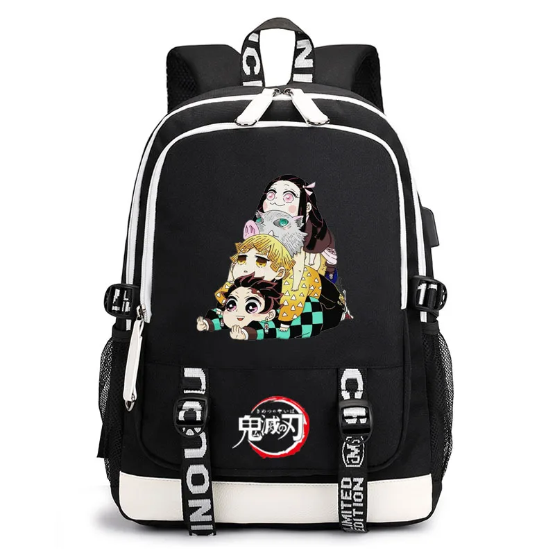 

Demon Slayer School Bag Backpack Anime Kimetsu No Yaiba Kamado Tanjirou Nezuko Waterproof Laptop Bag Boys Girls Schoolbag