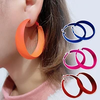 fashion candy color korean circle earrings version personality exaggeration big ear ring color size circle wide earrings