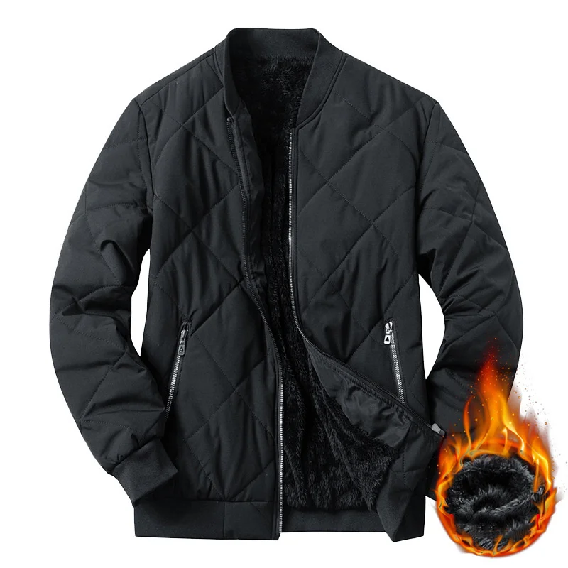 

New Winter Bomber Jacket Men Casual Fleece Air Force Pilot Jacket Men Solid Zipper Thermal Coat Loose Cargo Outerwear 5XL
