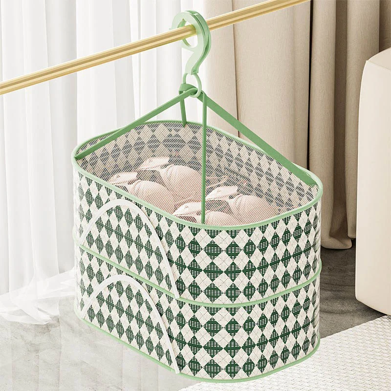 

Laundry Basket Household Folding Drying Net Thickened Anti-Deformation WIndproof Drying Clothes Net Sweater Drying Rack